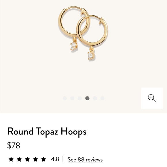 Mejuri Round Topaz Hoops - Gold Vermeil (brand new) - Picture 5 of 5